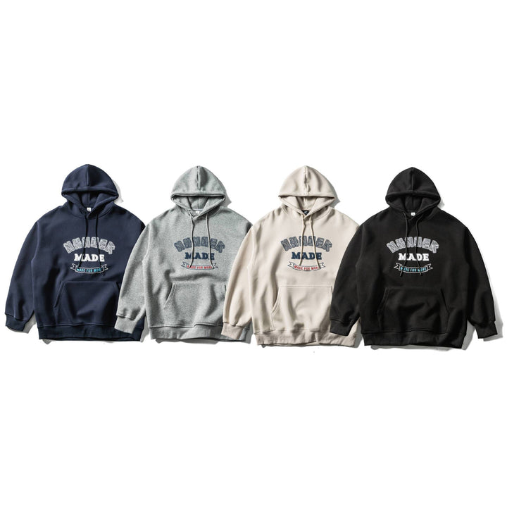 Unisex Oversize-Kapuzenpullover aus schwerer Baumwollmischung mit Frontprint und Kängurutasche Echoarchiv