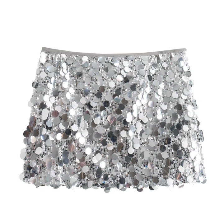 Damen Glitzernder Minirock mit Pailletten und elastischem Bund Echo Archiv