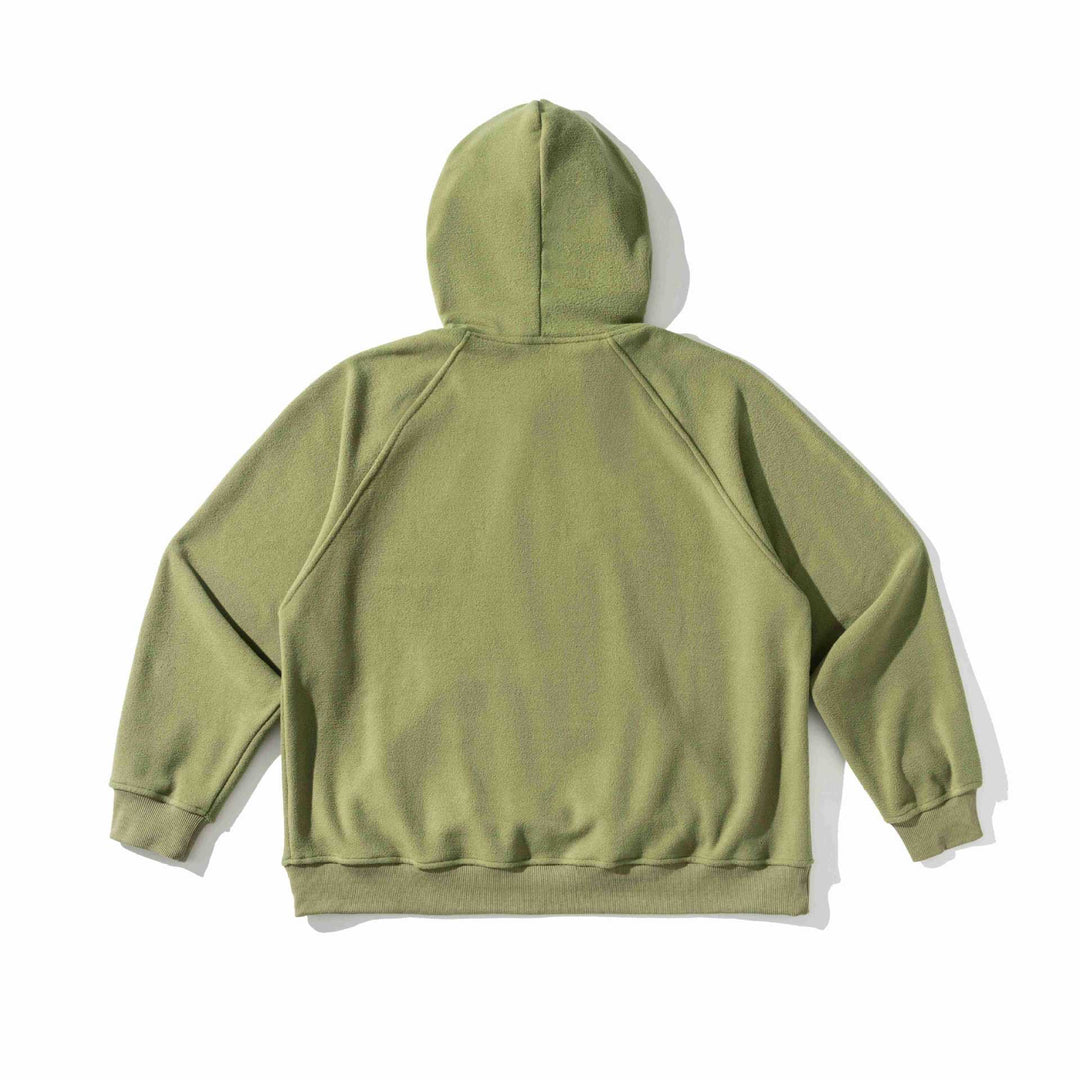 Unisex Weit geschnittener Fleece-Kapuzenpullover mit Statement-Stickerei Echoarchiv