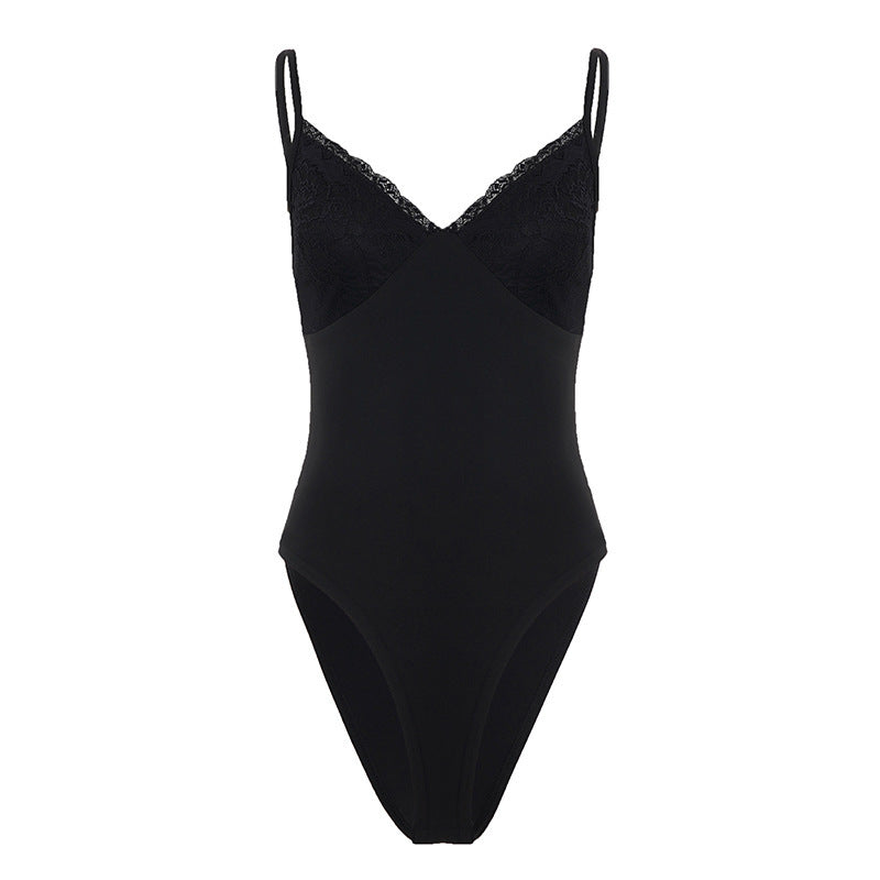 Damen eleganter Spitzen-Bodysuit mit feinen Trägern Echo Archiv
