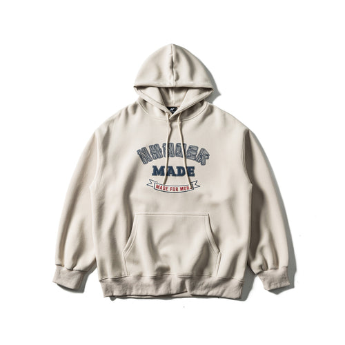 Unisex Oversize-Kapuzenpullover aus schwerer Baumwollmischung mit Frontprint und Kängurutasche Echoarchiv
