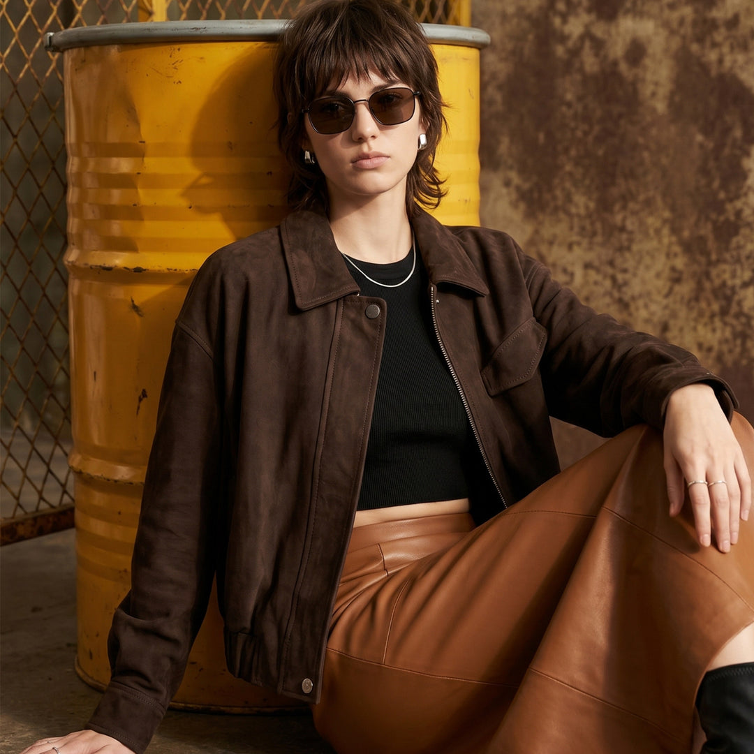 Damen Suede Bikerjacke Echo Archiv