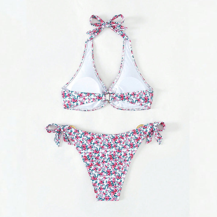 Damen Triangel-Bikini mit verspieltem Blumenmuster und komfortablen Schleifen Echo Archiv