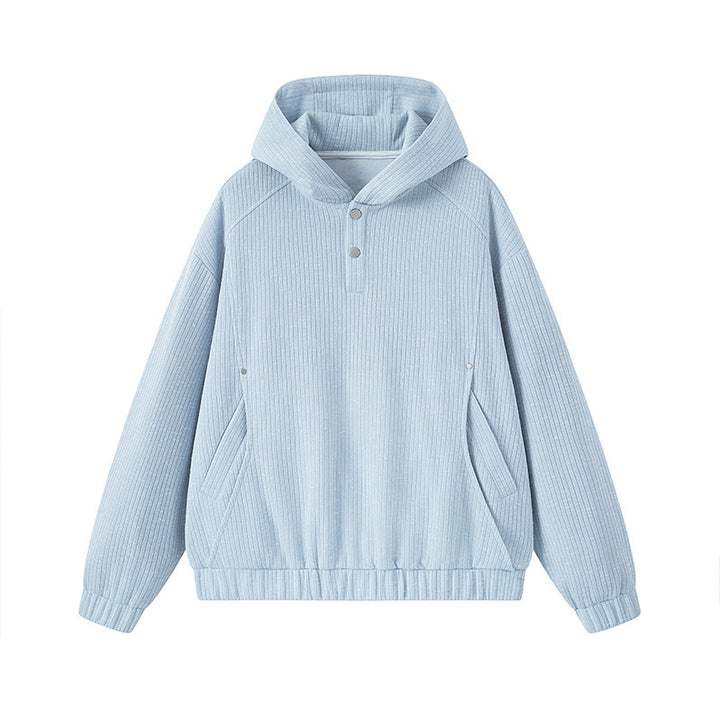 Damen Modischer Kapuzenpullover mit Knopfdetails Echo Archiv
