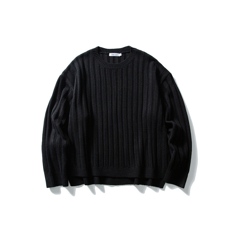 Unisex Grobstrick-Pullover mit breitem Rippmuster und weitem Schnitt Echoarchiv
