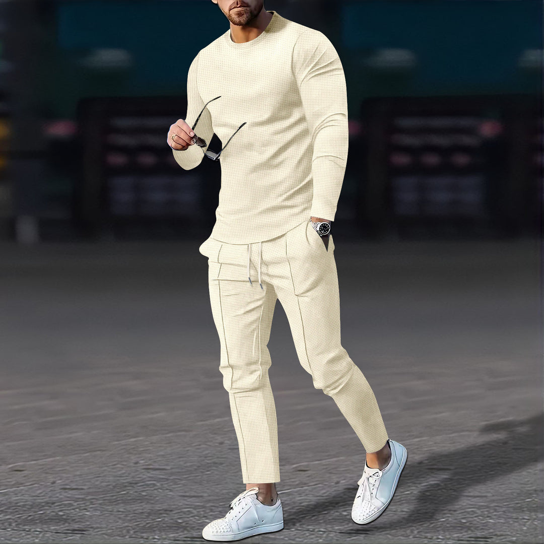 Herren bequemes Longsleeve- und Jogginganzug-Set Echoarchiv
