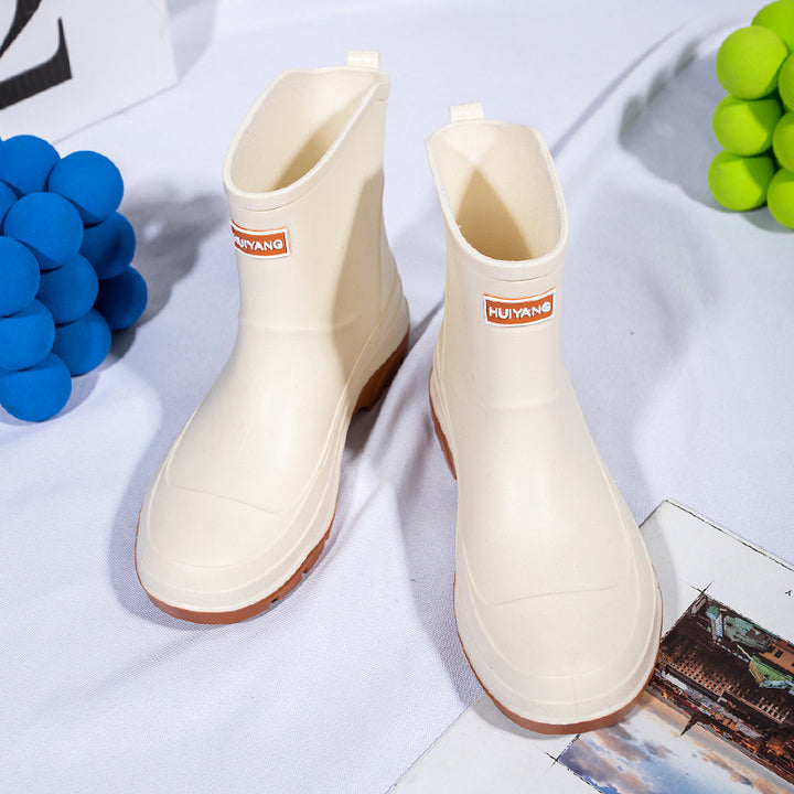 Herren Kurzschaftige Neongummierte Outdoor-Gummistiefelette mit stoßdämpfender Profilsohle Echoarhiv