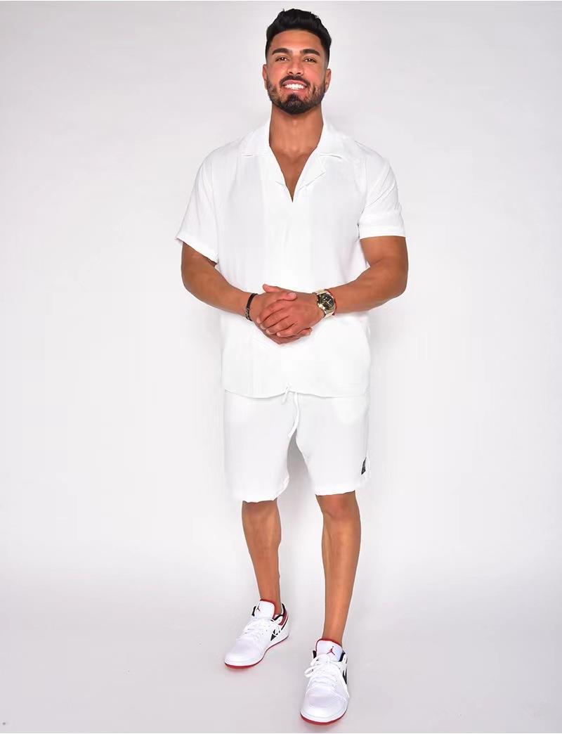 Herren lässiges Kurzarmhemd und Shorts Set Echoarchiv