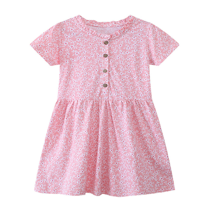 Mädchen Freizeitkleid mit floralem Design und Knopfdetails Echo Archiv