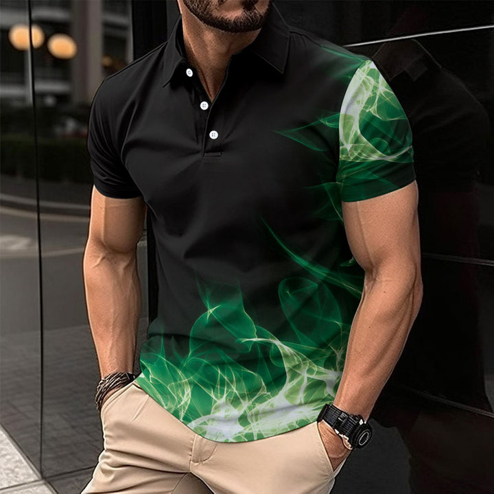 Herren sportliches Poloshirt mit dynamischem Farbverlauf und funktionalem Material Echoarchiv