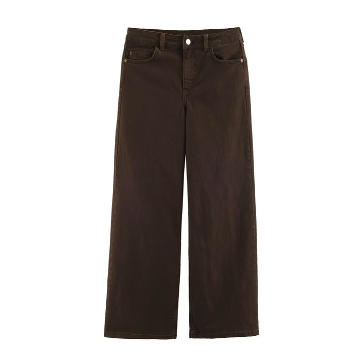 Damen Hochtaillierte Cropped Jeans mit weitem Bein und Fünf‑Taschen‑Schnitt Echo Archiv