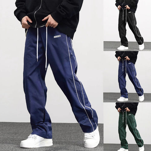 Herren Hochwertige Freizeithose mit verstellbarem Bund und seitlichen Streifen Echoarchiv