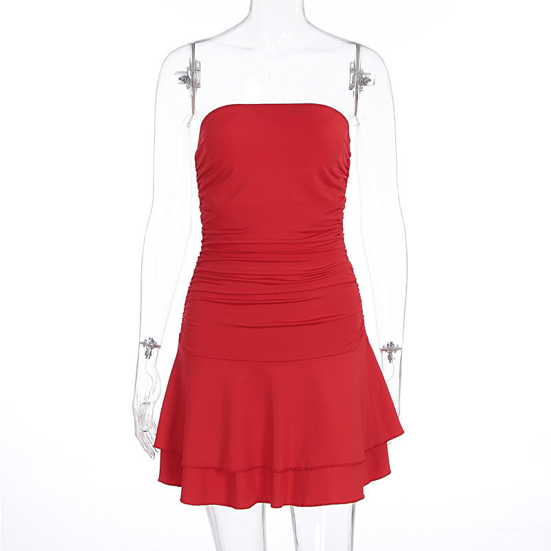 Damen figurbetontes Neckholderkleid mit steigendem Saum Echo Archiv
