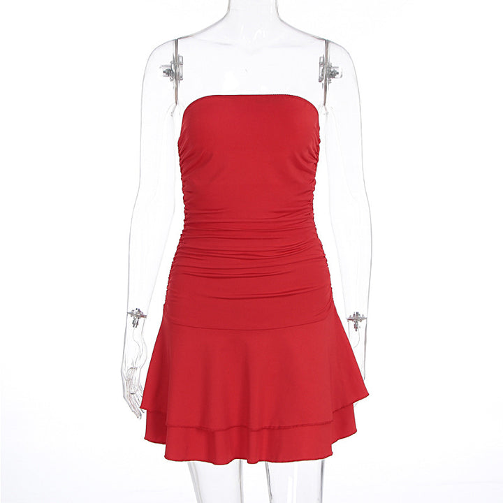 Damen figurbetontes Neckholderkleid mit steigendem Saum Echo Archiv