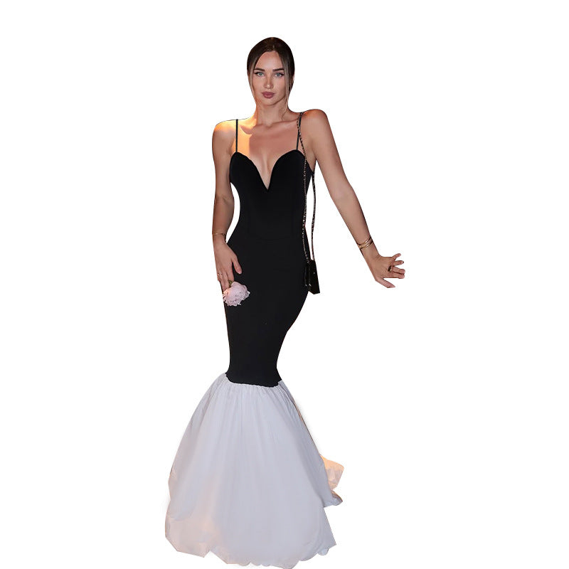 Damen Luxuslangkleid mit trägerlosem Design und voluminösem Röcken Echo Archiv