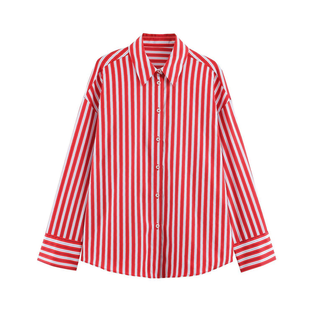 Damen Oversize-Streifenbluse mit Hemdkragen und Manschetten Echo Archiv