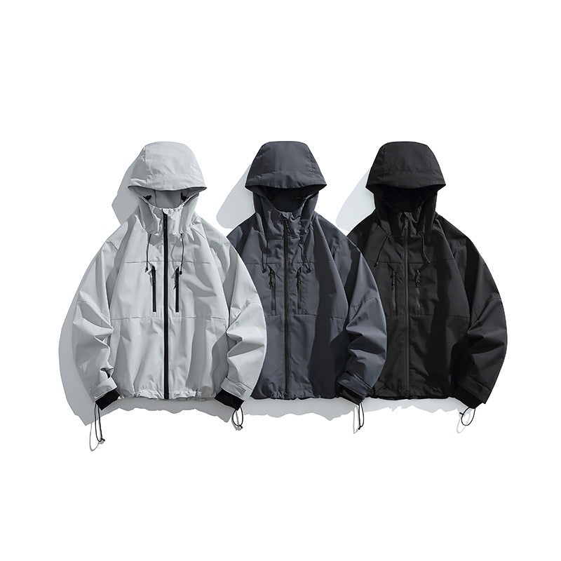 Herren Technische Regen-Softshell-Jacke mit Kapuze, Reißverschluss und verstellbarem Saum Echo Archiv