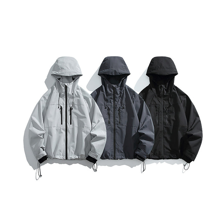 Herren Technische Regen-Softshell-Jacke mit Kapuze, Reißverschluss und verstellbarem Saum Echo Archiv