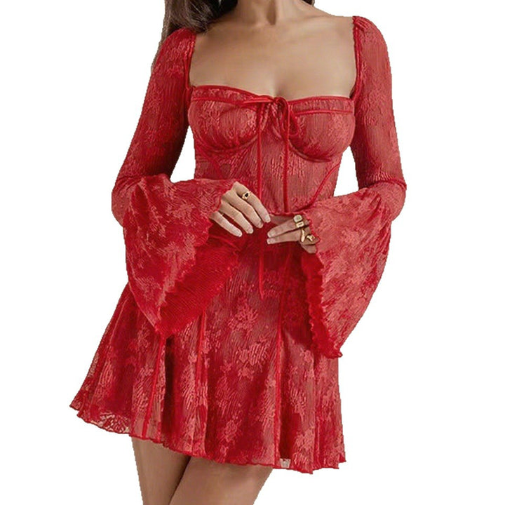 Damen Verspielt romantisches Minikleid mit floralen Motiven und ausgestellten Ärmeln Echo Archiv