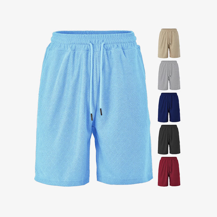 Herren nan Frottee-Shorts mit Fischgrätstruktur, elastischem Kordelbund und Seitentaschen Echo Archiv