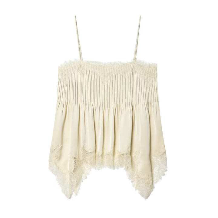 Damen Spitzen-Camisole mit raffiniertem Faltenwurf und hochwertiger Satinoberfläche Echo Archiv