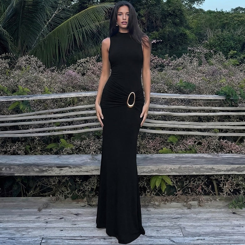 Damen Langermiges Maxikleid mit raffiniertem Raffungselement Echo Archiv