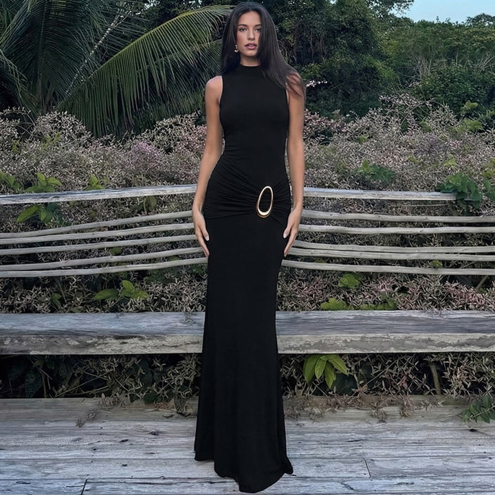 Damen Langermiges Maxikleid mit raffiniertem Raffungselement Echo Archiv