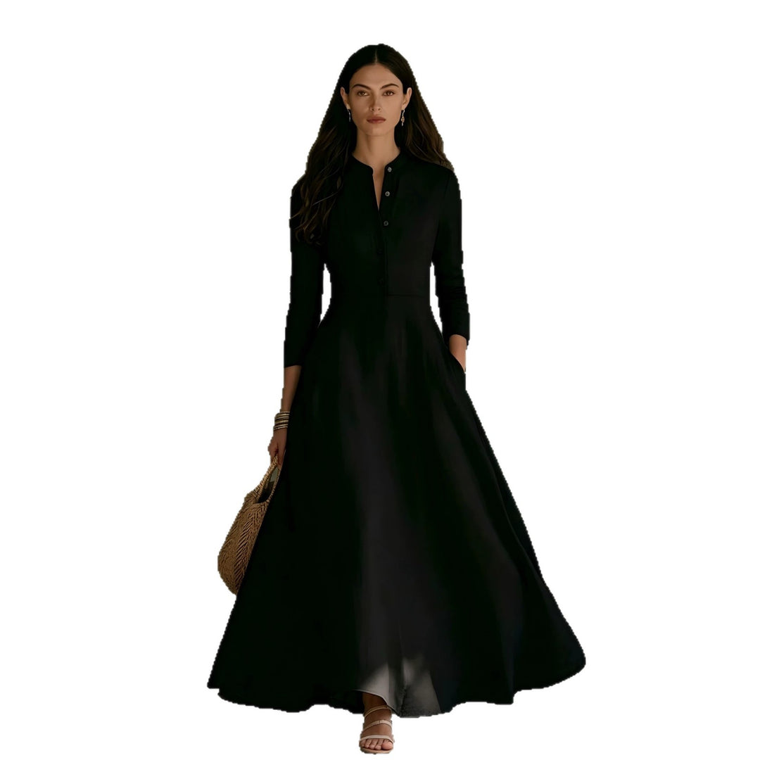 Damen Elegantes Langarm Maxikleid Echo Archiv