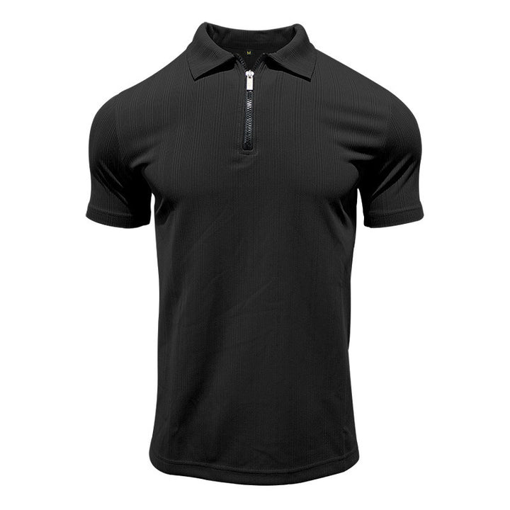 Herren Poloshirt mit modernem Reißverschluss und atmungsaktiver Struktur Echoarchiv