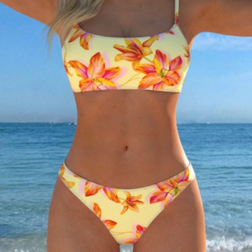 Damen Bikini-Set mit floralem Design und schmalen Trägern Echo Archiv