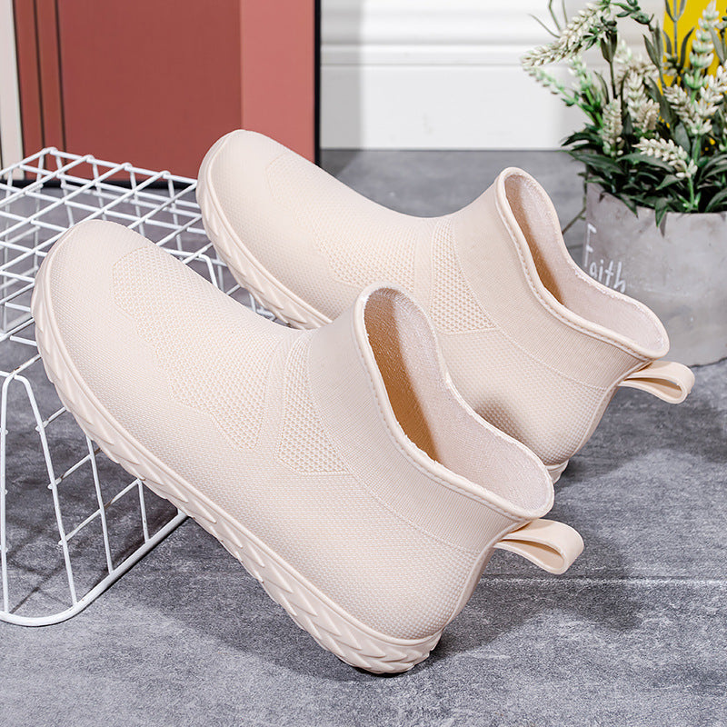 Damen Elastischer Strick-Slip-On Ankle-Sneaker mit Profilsohle Echoarhiv