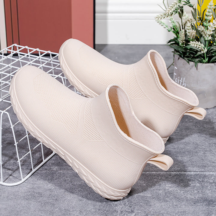 Damen Elastischer Strick-Slip-On Ankle-Sneaker mit Profilsohle Echoarhiv