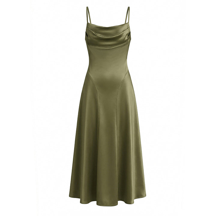 Damen Maxikleid mit elegantem Wasserfallausschnitt und schwingendem Rock Echo Archiv