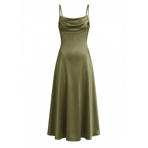 Damen Maxikleid mit elegantem Wasserfallausschnitt und schwingendem Rock Echo Archiv