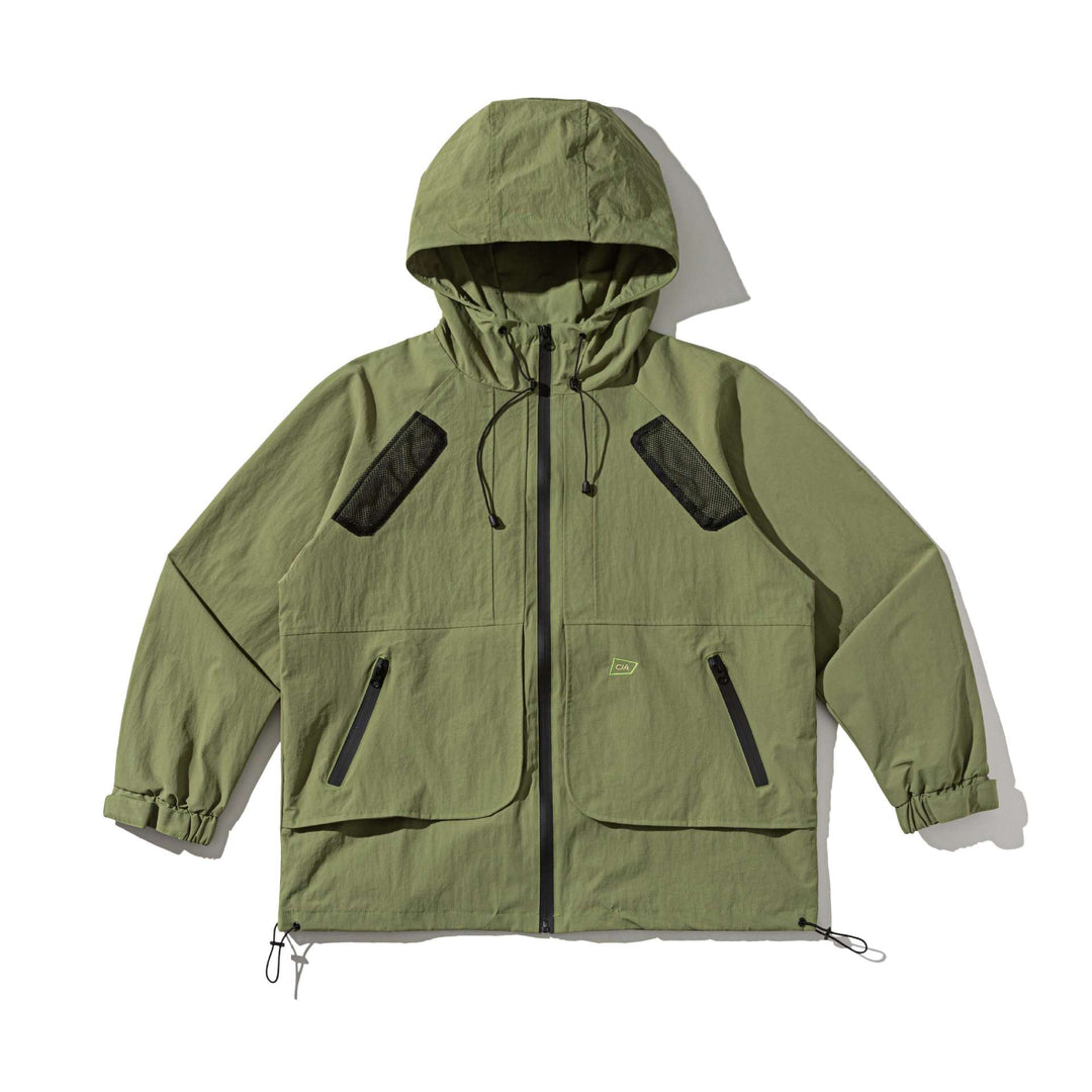 Unisex Technischer Parka mit Kapuze, Mesh‑Lüftungen und verstellbarem Saum Echoarchiv