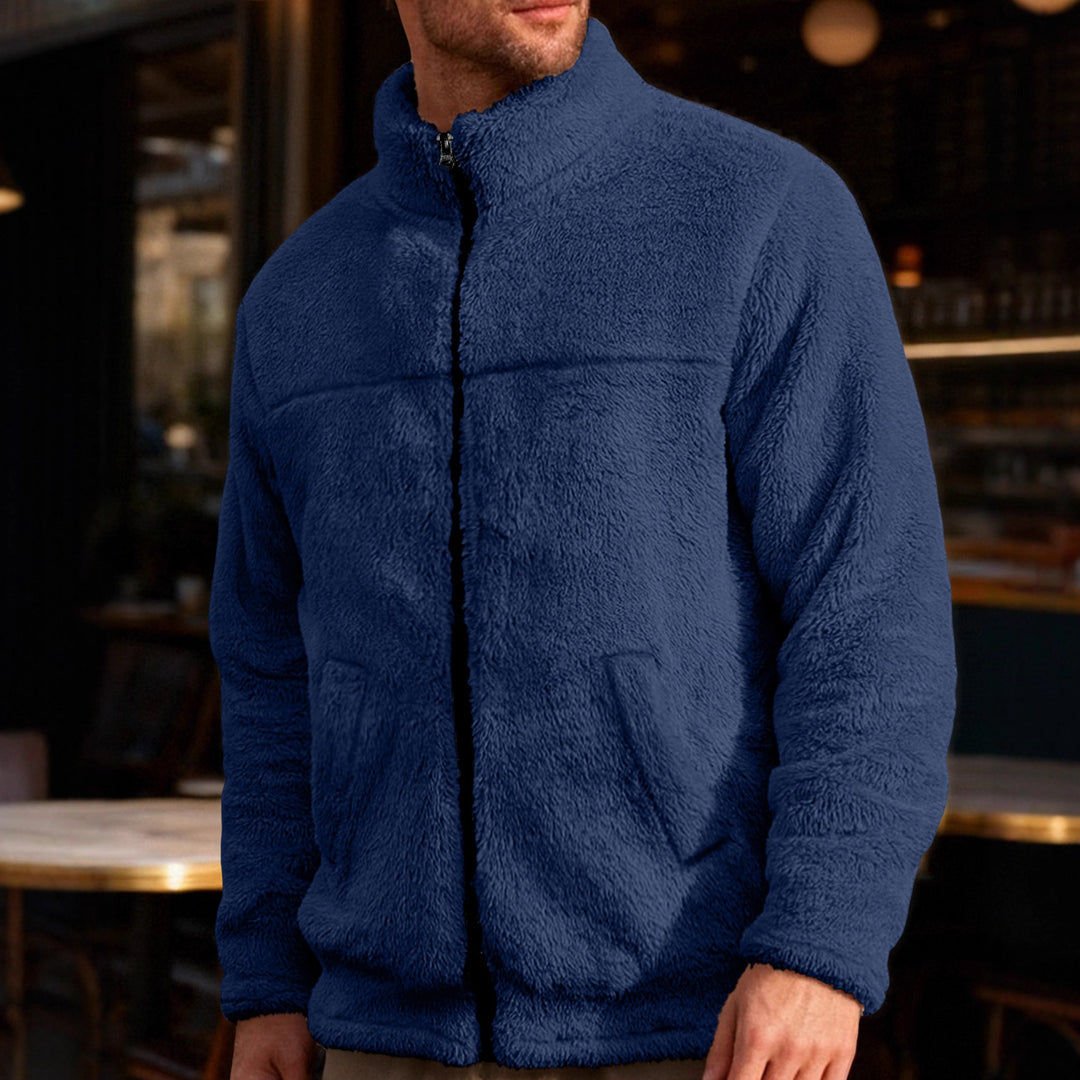 Herren Fleecejacke mit hohem Kragen und weichem Innenfutter Echoarchiv