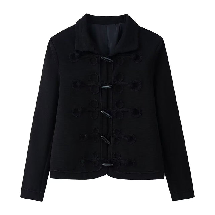 Damen Kurze militärisch inspirierte Jacke mit Knoten- und Kordelverschlüssen Echoarchiv