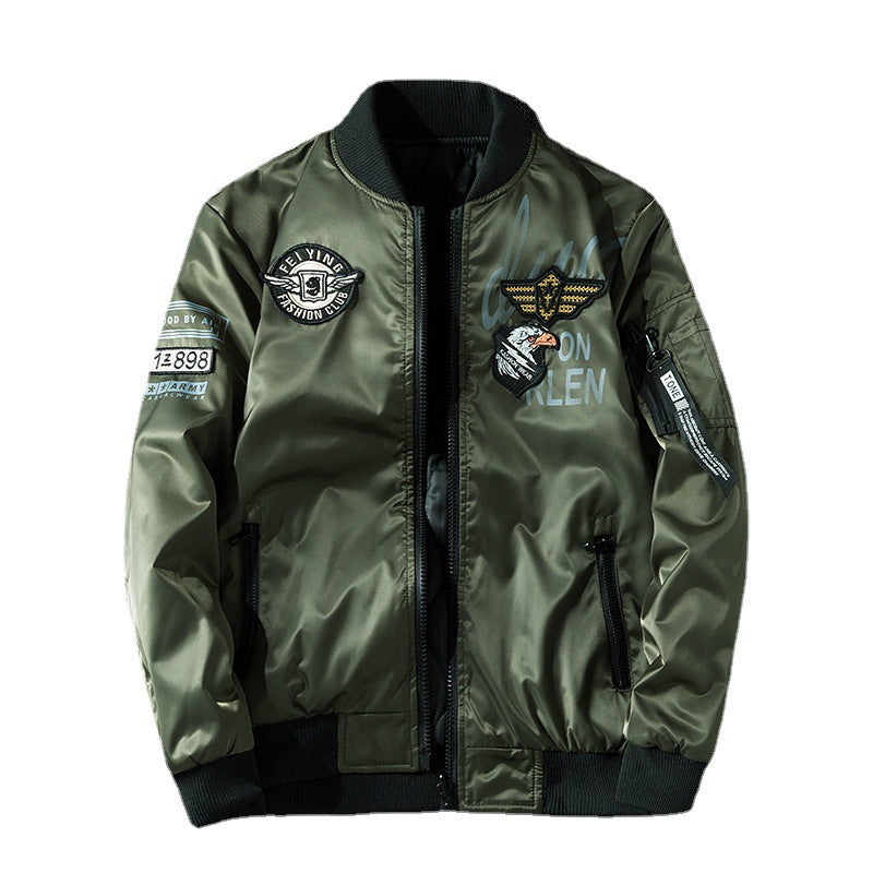 Herren Pilotenbomberjacke im Aviator-Look mit Badge-Applikationen, Ärmeltasche und gerippten Bündchen Echoarchiv