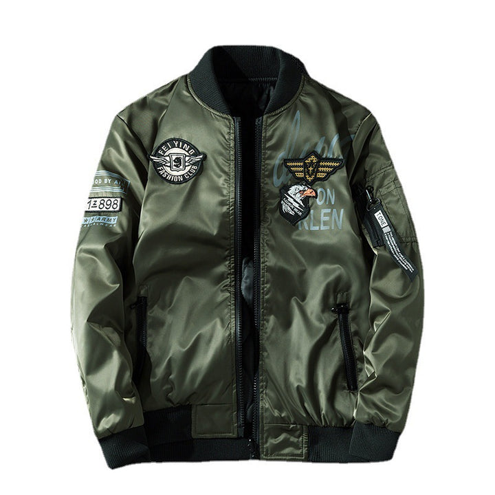 Herren Pilotenbomberjacke im Aviator-Look mit Badge-Applikationen, Ärmeltasche und gerippten Bündchen Echoarchiv