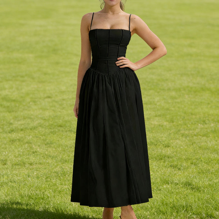 Damen Elegantes Maxikleid mit floralem Muster und schulterfreiem Design Echo Archiv