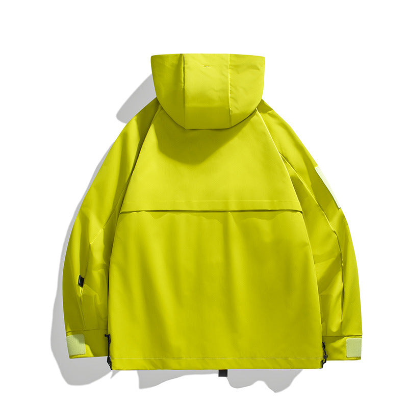 Herren Wasserabweisende technische Utility-Jacke mit Kapuze, Multifunktions‑Taschen & verstellbaren Klettmanschetten Echoarchiv