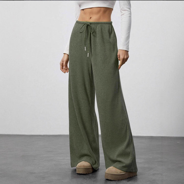 Damen Weit geschnittene Relax-Hose aus elastischem Strickmaterial mit Kordelzug Echo Archiv