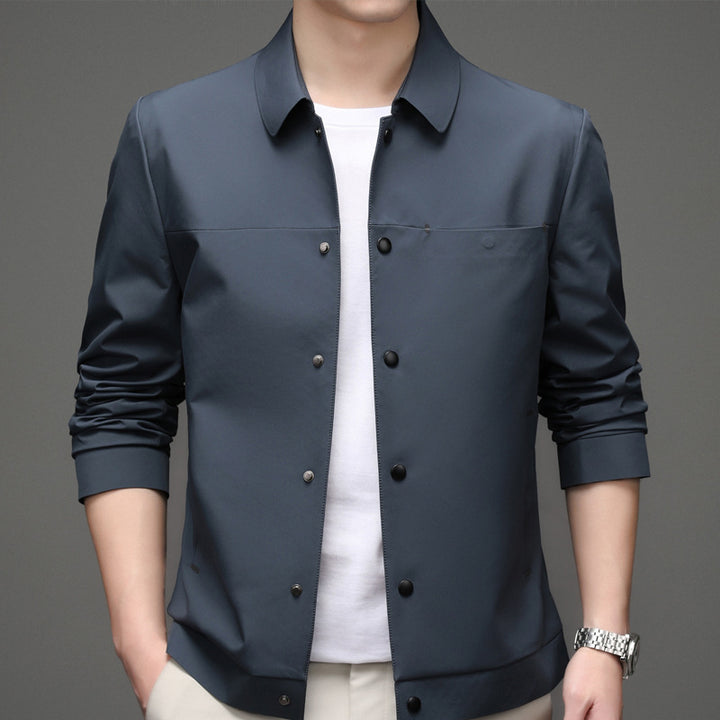 Herren elegante Übergangsjacke mit praktischem Druckknopfverschluss Echoarchiv