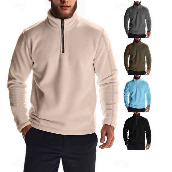 Herren Fleece-Pullover mit halbhohem Kragen und Reißverschluss Echoarchiv