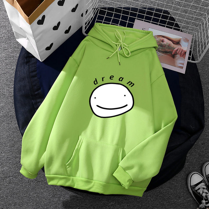 Damen übergroßer Kapuzenpullover mit Kängurutasche und humorvollem Comicprint – Auréline