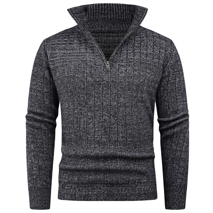 Herren Strickpullover mit modernem Zipper und strukturiertem Design Echoarchiv