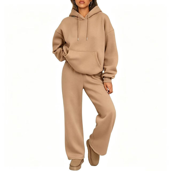 Damen Oversized Hoodie-Set mit Kängurutasche und weiter Palazzohose – Auréline