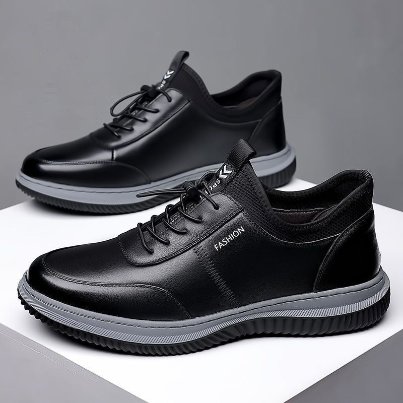 Herren Lederoptik-Sneaker mit stoßdämpfender Komfortsohle und elastischem Einstieg Echoarhiv