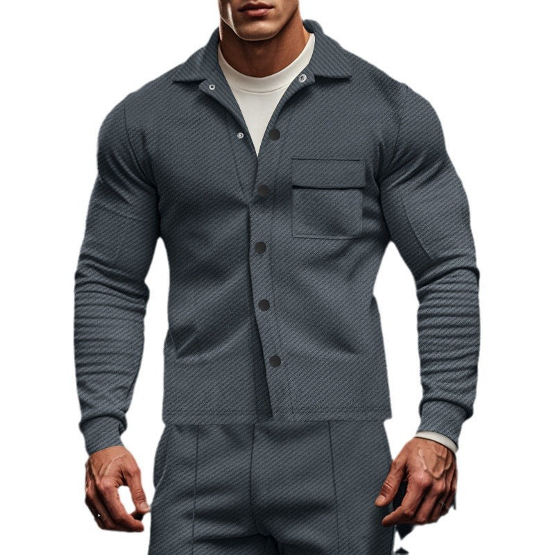 Herren Herrenjacke aus angenehmem Stoff mit modernen Knopfdetails und Brusttasche Echoarchiv