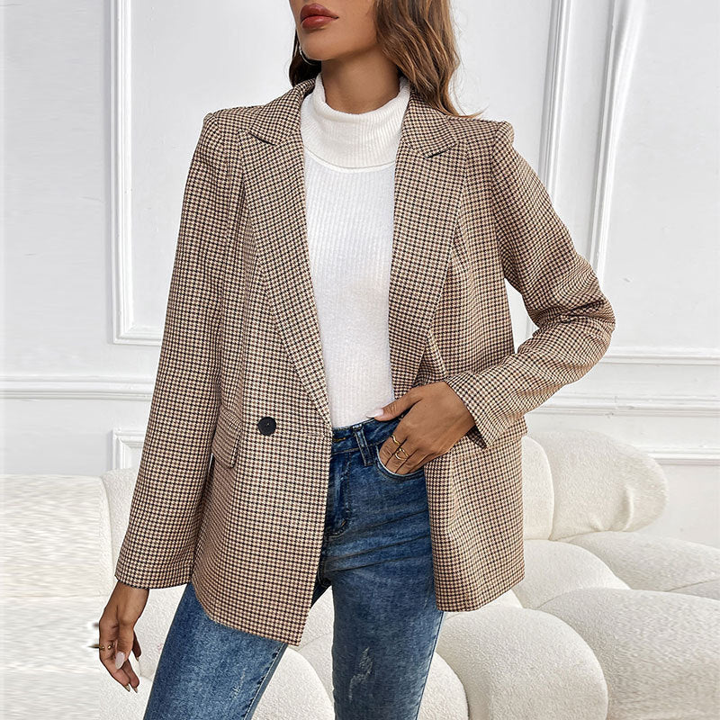Damen Karierter Blazer im eleganten Schnitt Echo Archiv